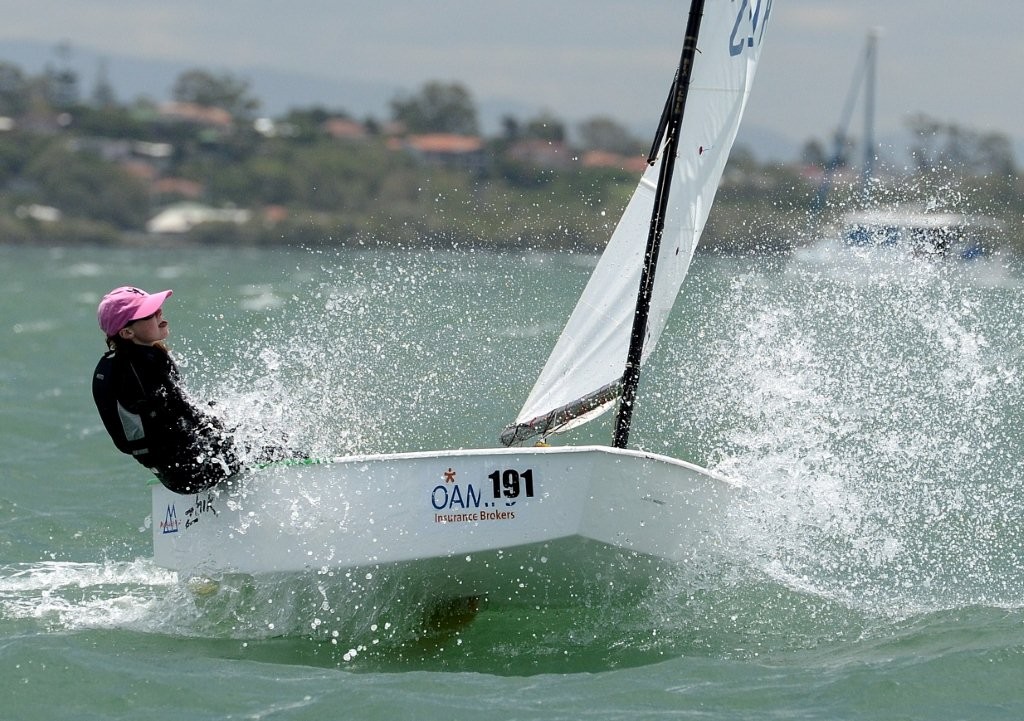 Charlotte Alexander on Think Pink - Australian Optimist National Championships 2012 © Peta Bowden http://www.petaphotographics.com